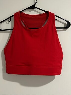 Fabletics On-the-Go Medium-Impact Sports Bra Red